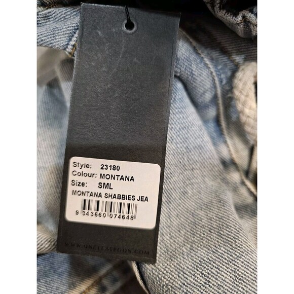 One Teaspoon Size S Montana Shabbies Drawstring Distressed Boyfriend Denim Jeans - Picture 10 of 16